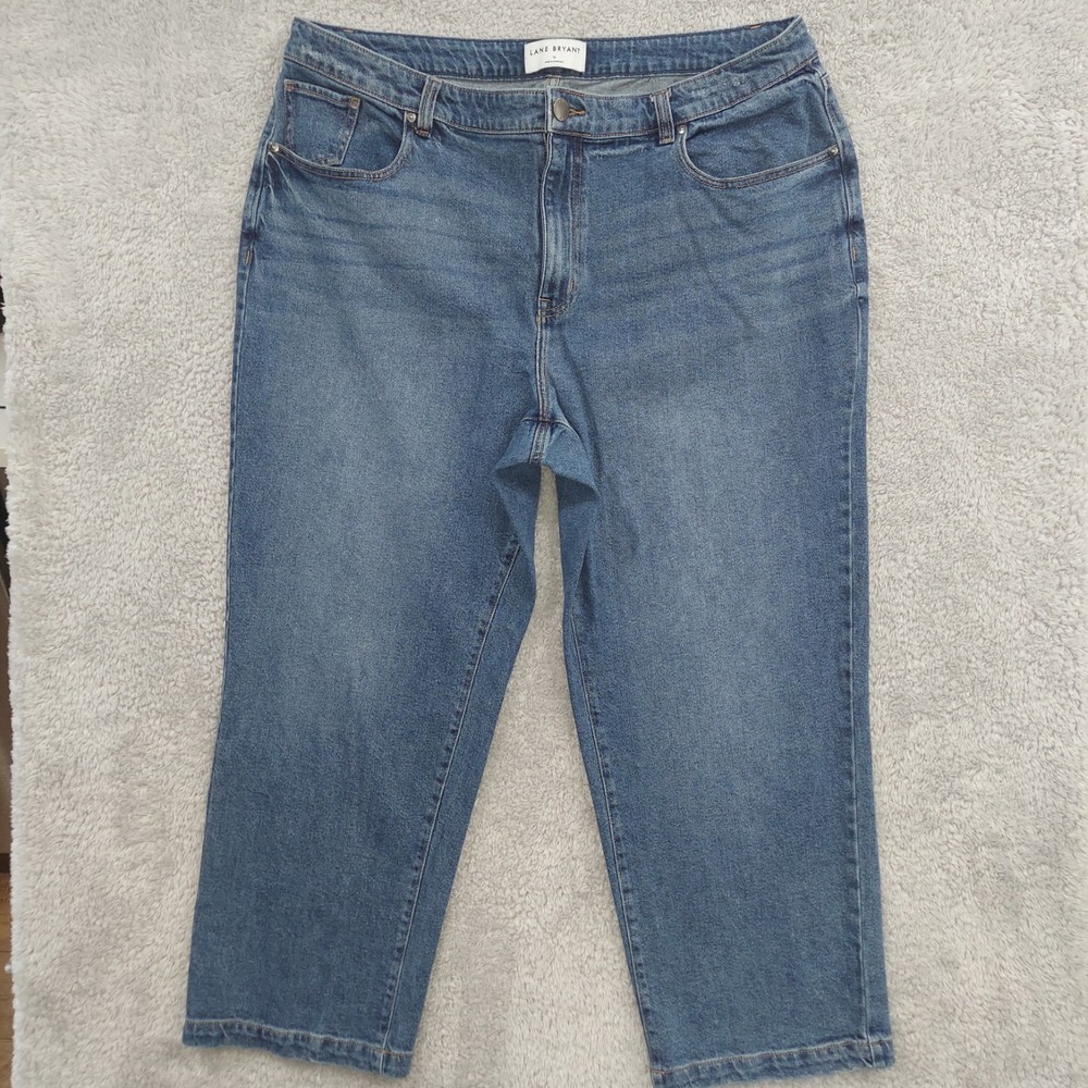 Lane Bryant Jeans Women's 16 Medium Wash Magic Waist Straight Leg Ankle Mid Rise
